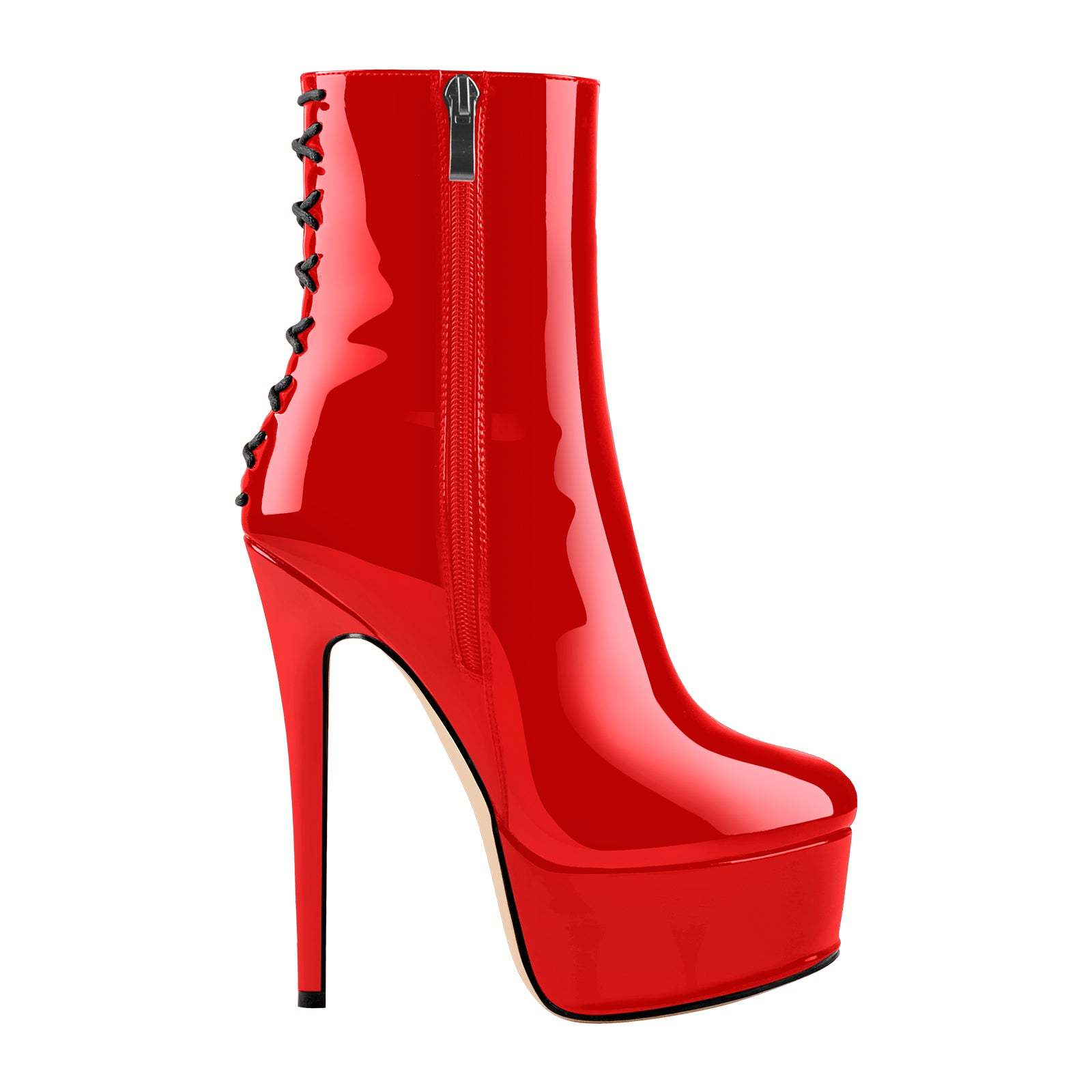 Plateau Stiefeletten Knöchelstiefel verzierte Kreuzriemchen Booties