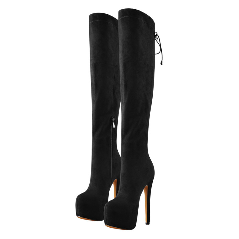 Overknee Stiefel mit dicker Sohle und hohen Absützen