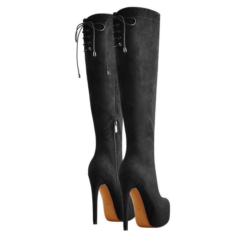 Overknee Stiefel mit dicker Sohle und hohen Absützen