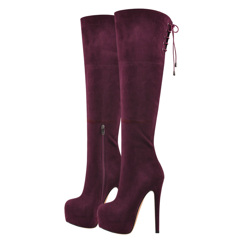 Overknee Stiefel mit dicker Sohle und hohen Absützen