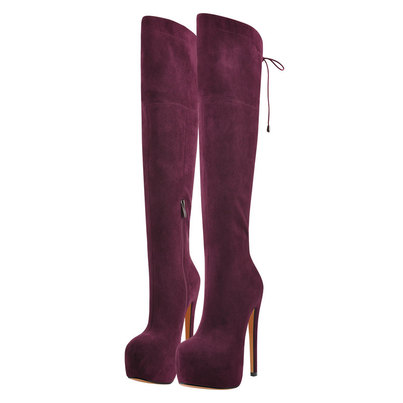 Overknee Stiefel mit dicker Sohle und hohen Absützen