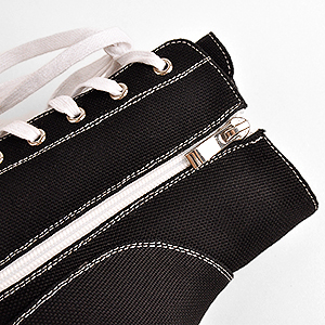 Canvas High Heel Sneaker Lace Up Plattform Stiefeletten