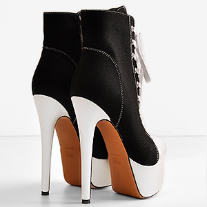 Canvas High Heel Sneaker Lace Up Plattform Stiefeletten