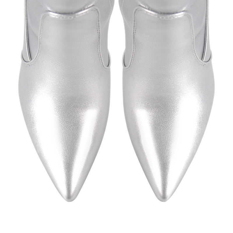 Kniehohe Stretch Stiefel mit spitzer Zehe Dünne Absätz