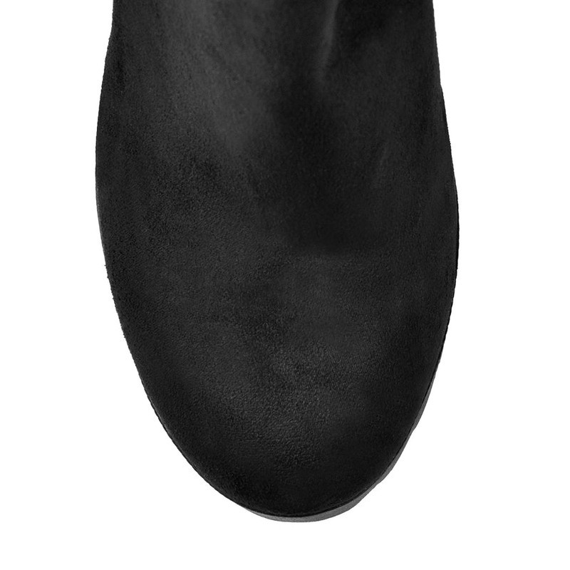 Faux Suede Runde Zehe Oberschenkel hoch Winter Bootie