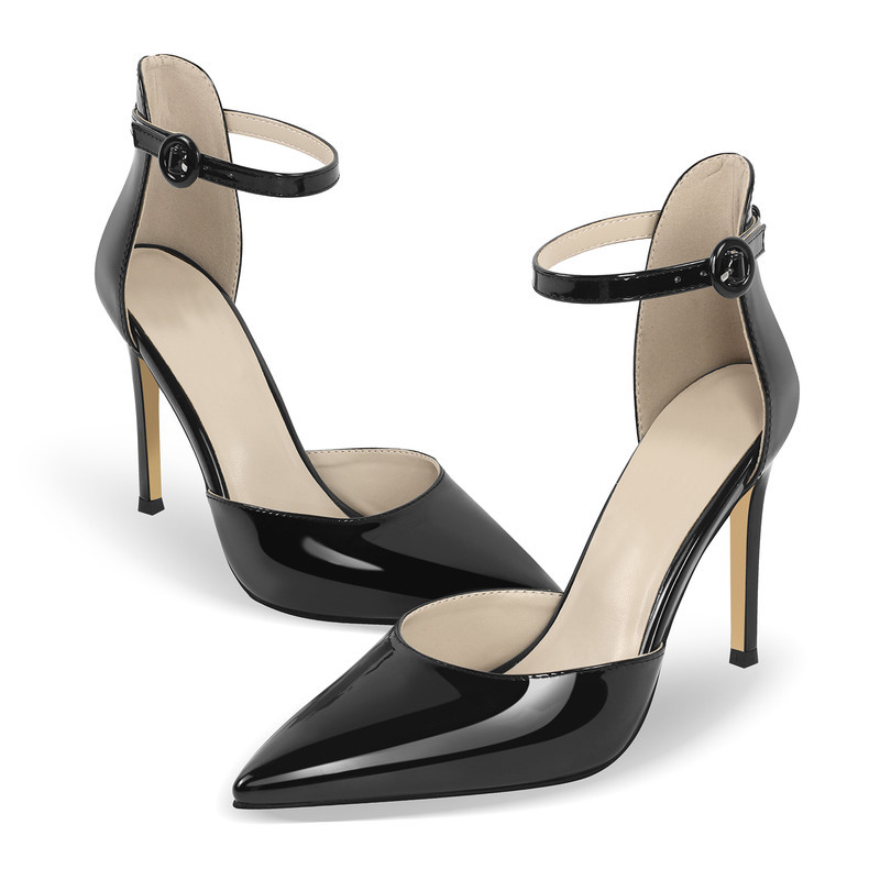 Spitz zulaufende Knöchelriemen Stiletto High Heels Pumps