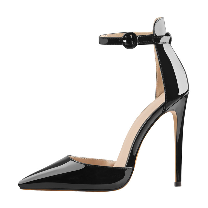 Spitz zulaufende Knöchelriemen Stiletto High Heels Pumps