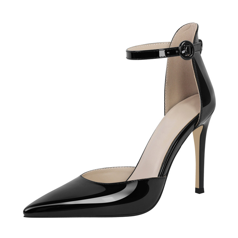 Spitz zulaufende Knöchelriemen Stiletto High Heels Pumps