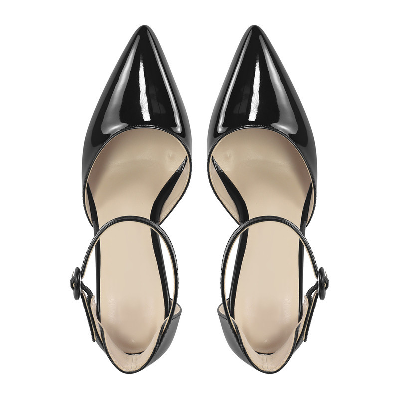 Spitz zulaufende Knöchelriemen Stiletto High Heels Pumps