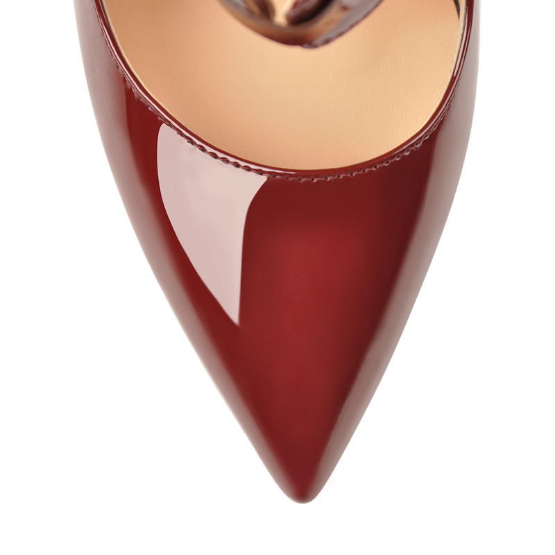 Spitze Zehe doppelte Schnallenriemen Stiletto Pumps