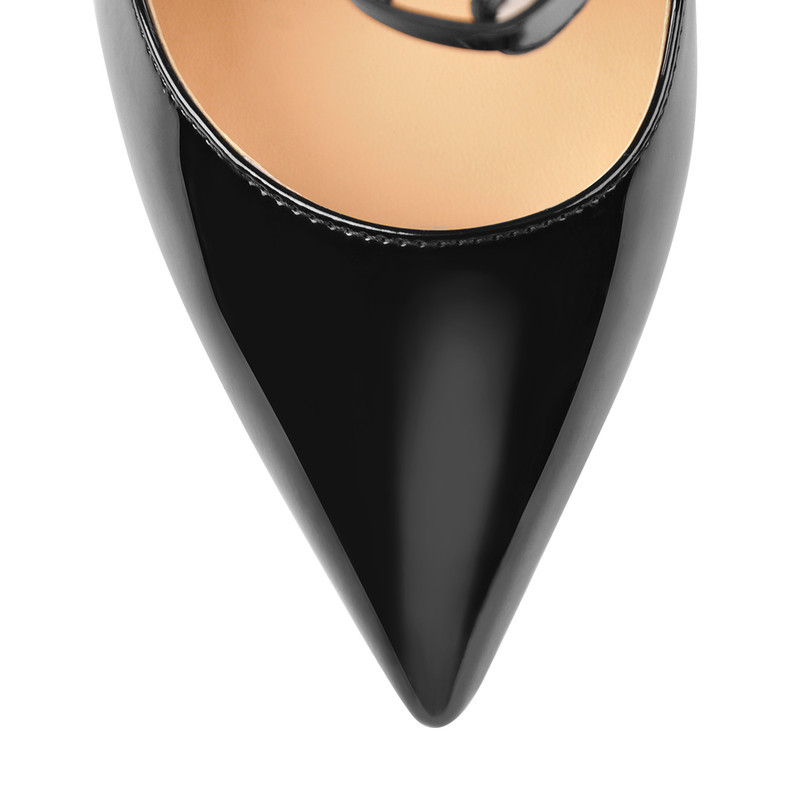 Spitze Zehe doppelte Schnallenriemen Stiletto Pumps