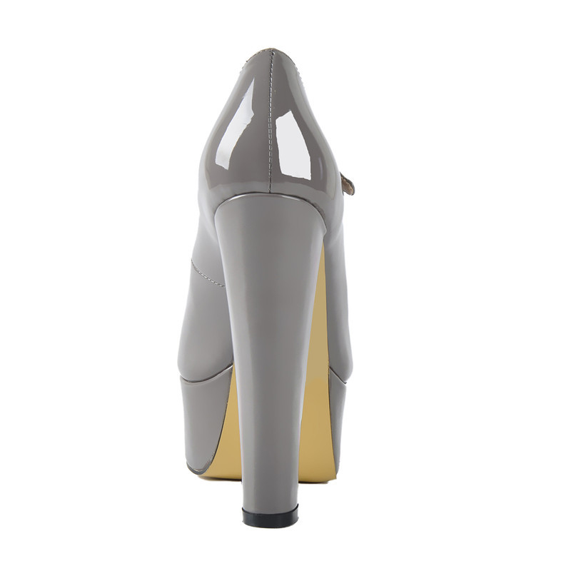 Mary Jane Runde Zehe Knöchelriemen Plattform Pumps