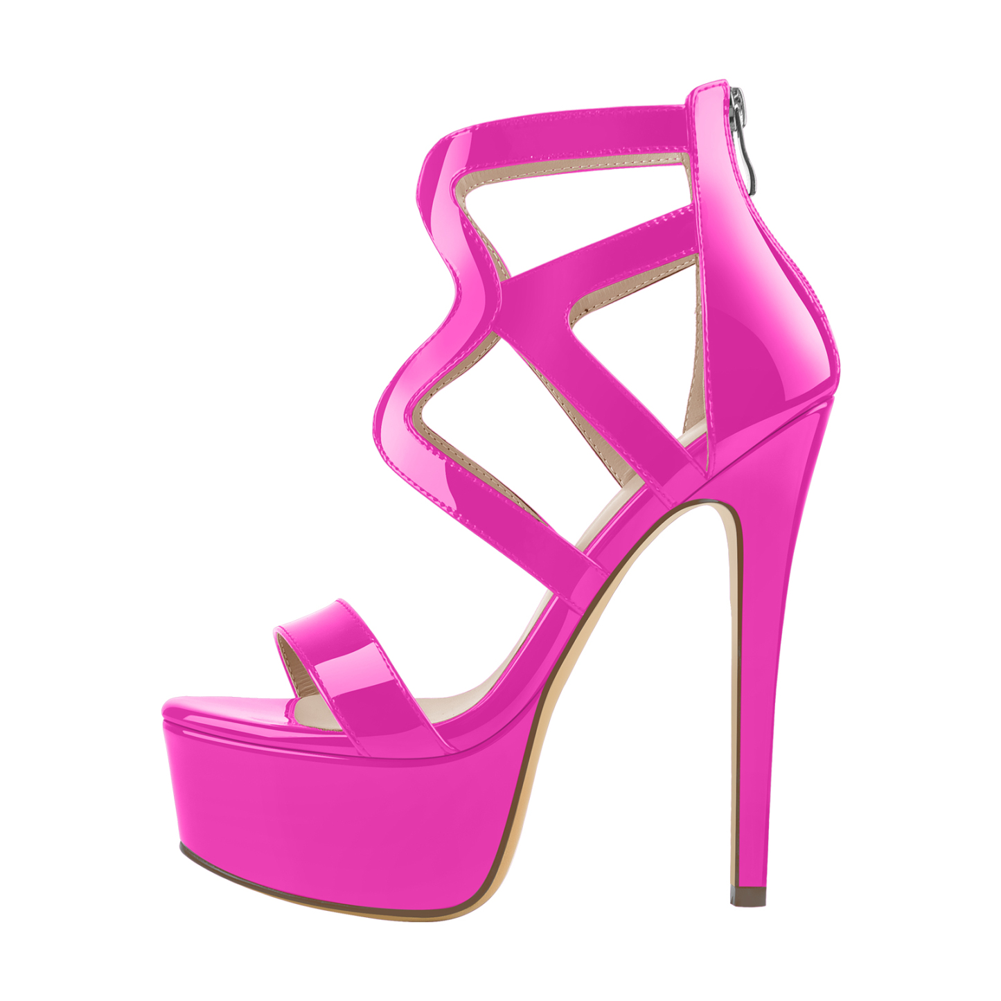 Plateau Gladiator Stilettos Sandaletten Runde Zehenpartie