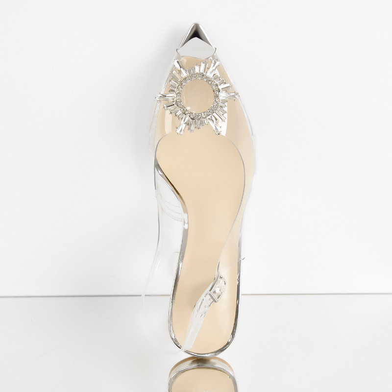 Transparent high heels spitze Strass Sonnensandalen