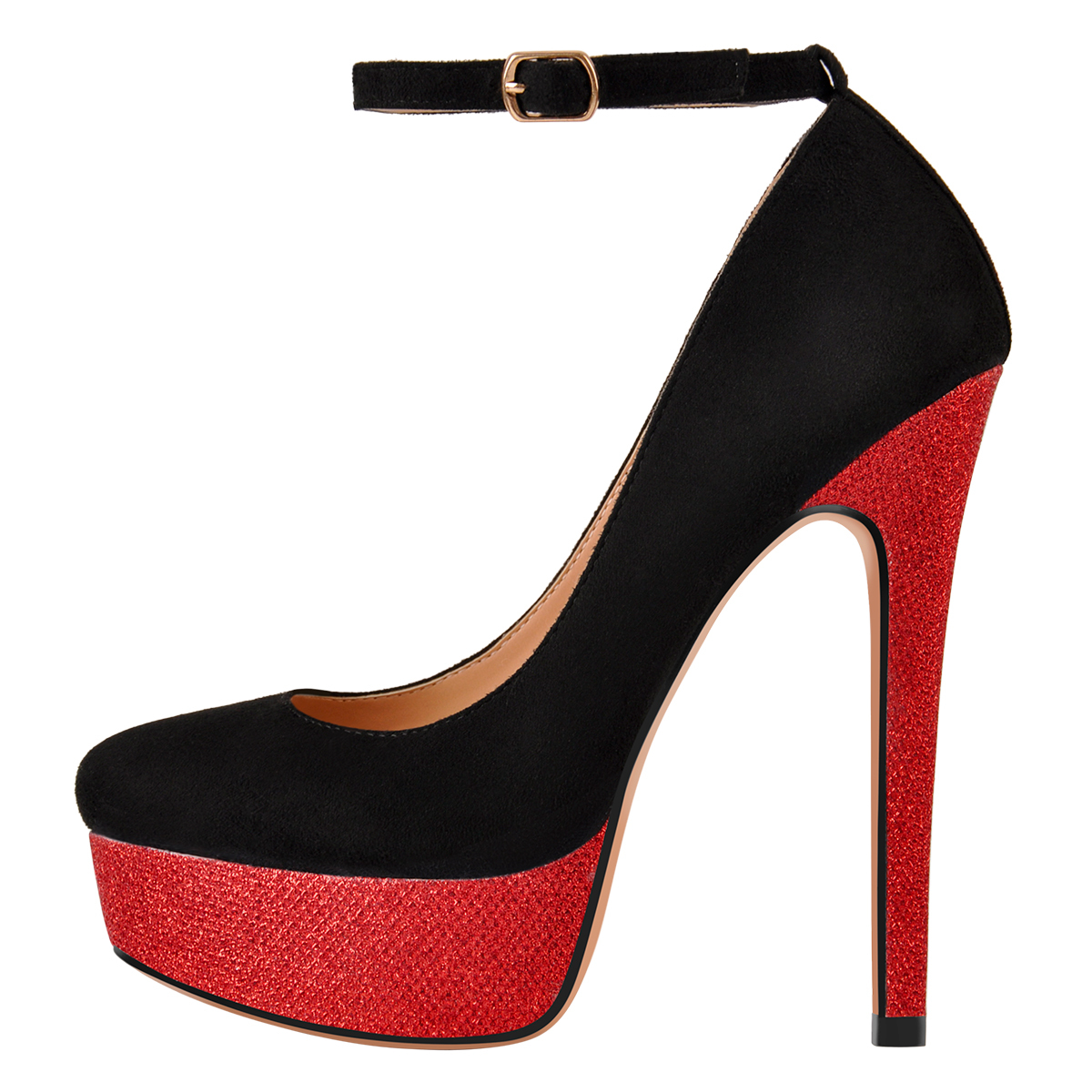 Plateaupumps mit Stilettoabsatz und runder Spitze