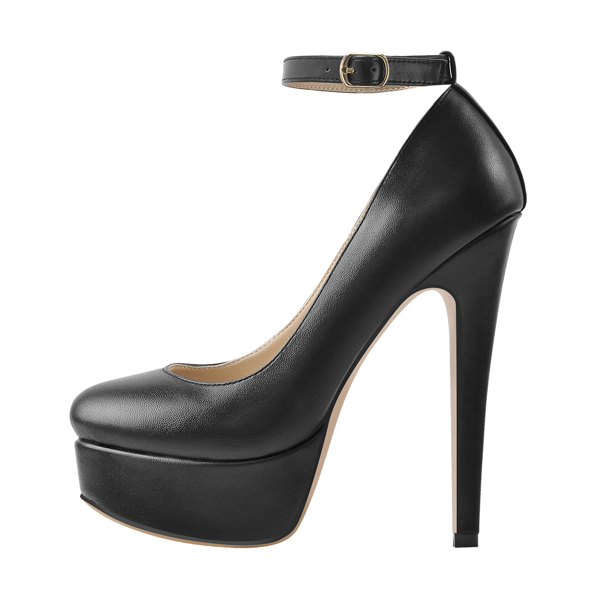Plateaupumps mit Stilettoabsatz und runder Spitze