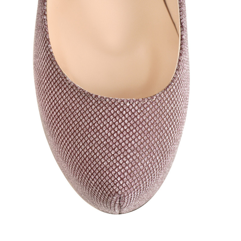 Plattform Glitter Runde Zehe Stilettos Pumps