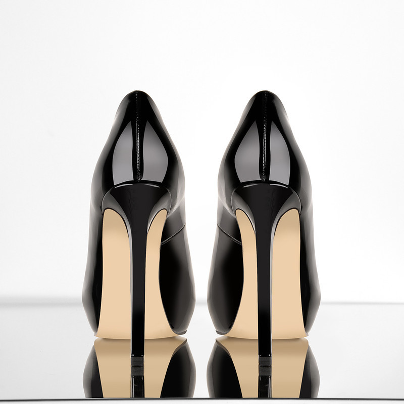 Lackleder Plateau Stiletto High Heels Damen Pumps