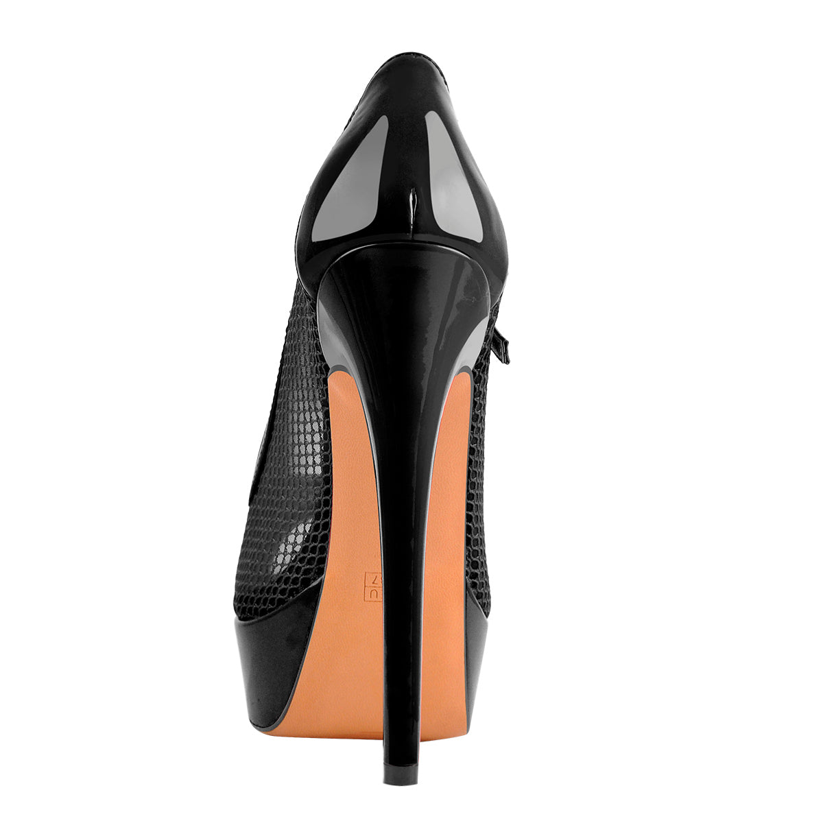 Peep Toed Plateau Pumps mit Schnallen Riemchenpumps Sexy Stilettos Mesh Riemchenpumps