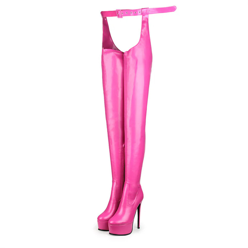 Runde Zehe Plattform Stiletto Stretchy Strumpfhosen Stiefel