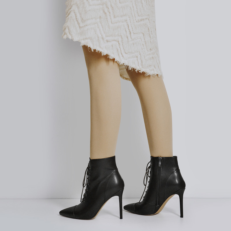 Winter Kniehohe Stiefel Schnürsenkel Stiletto