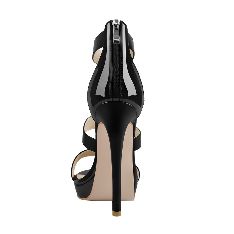 Knöchel Riemen Plattform Reißverschluss Stiletto Sandalen