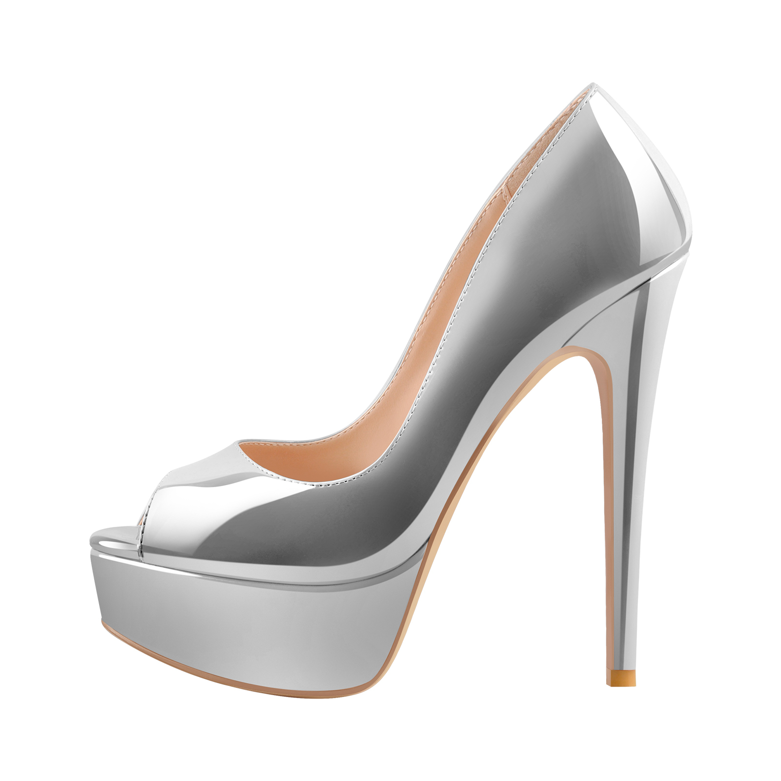 Peep Toe Plateau Stiletto Pumps mit hohem Absatz