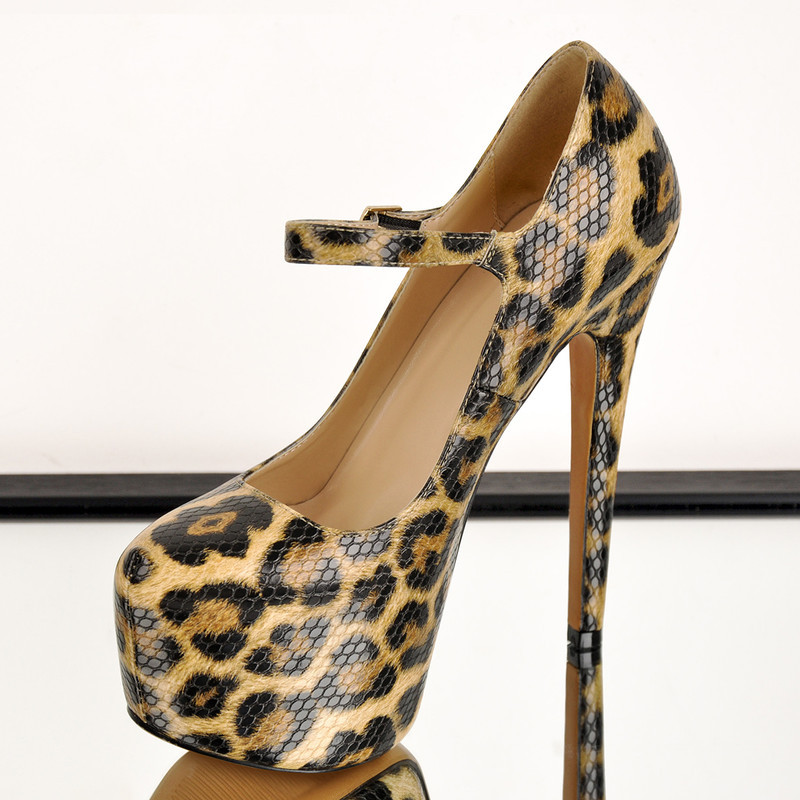 Leder Flecht Optik Schnalle Stiletto Pumps Plateau