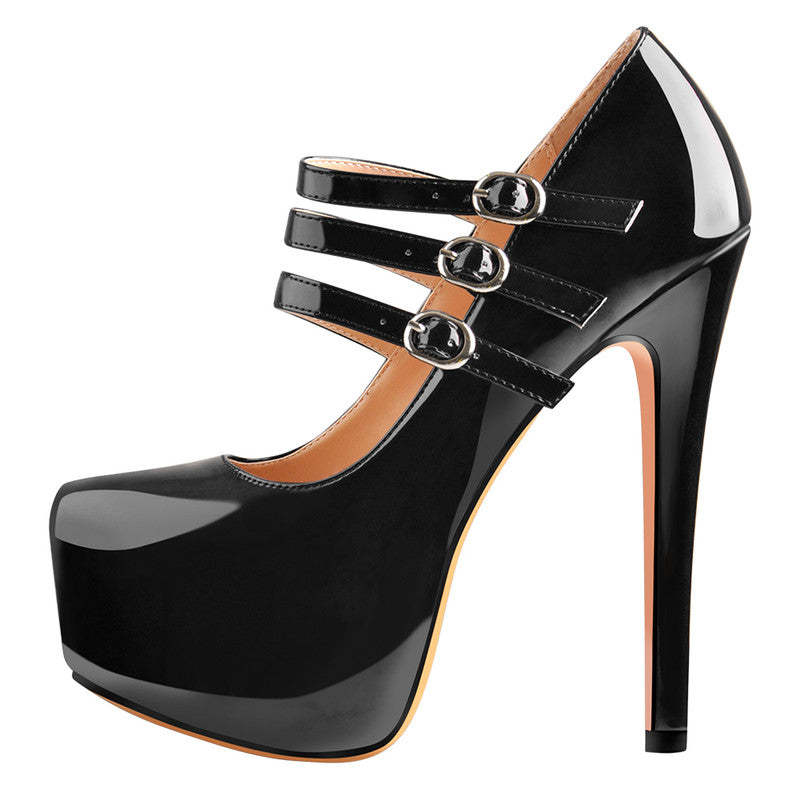 Plateau Stiletto Pumps mit runder Zehenpartie und hohem Absatz