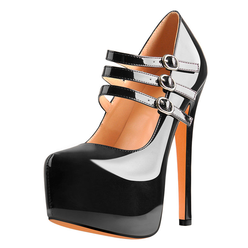 Plateau Stiletto Pumps mit runder Zehenpartie und hohem Absatz