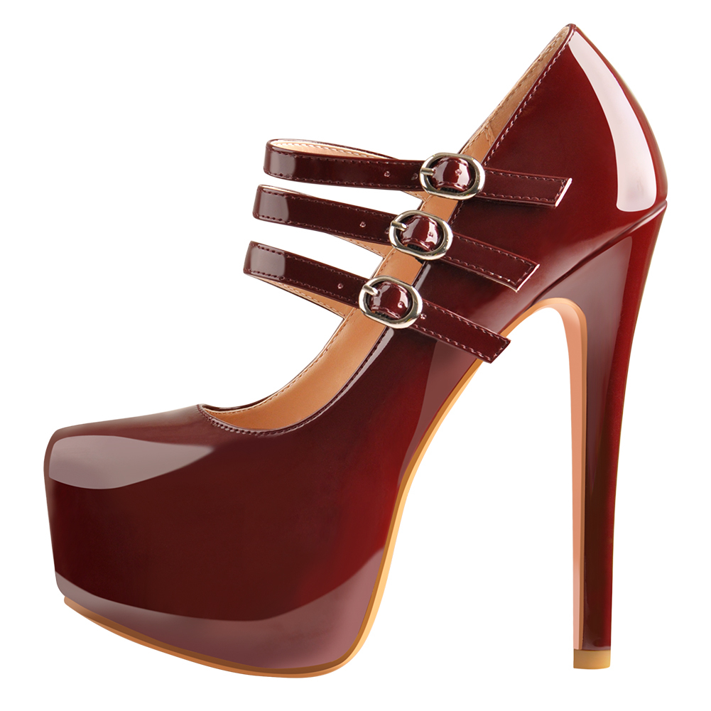 Plateau Stiletto Pumps mit runder Zehenpartie und hohem Absatz