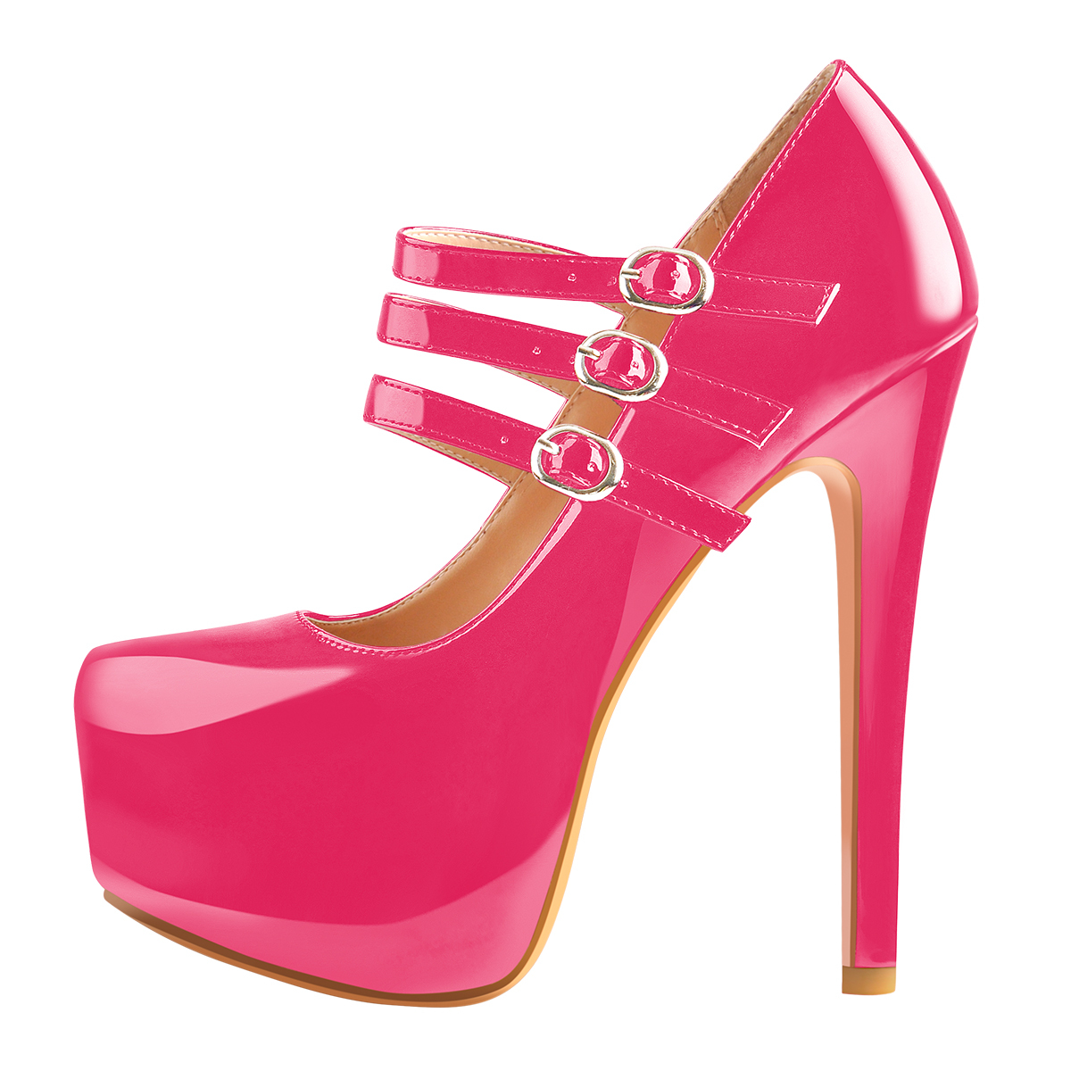 Plateau Stiletto Pumps mit runder Zehenpartie und hohem Absatz