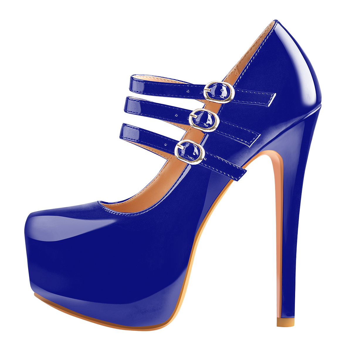 Plateau Stiletto Pumps mit runder Zehenpartie und hohem Absatz