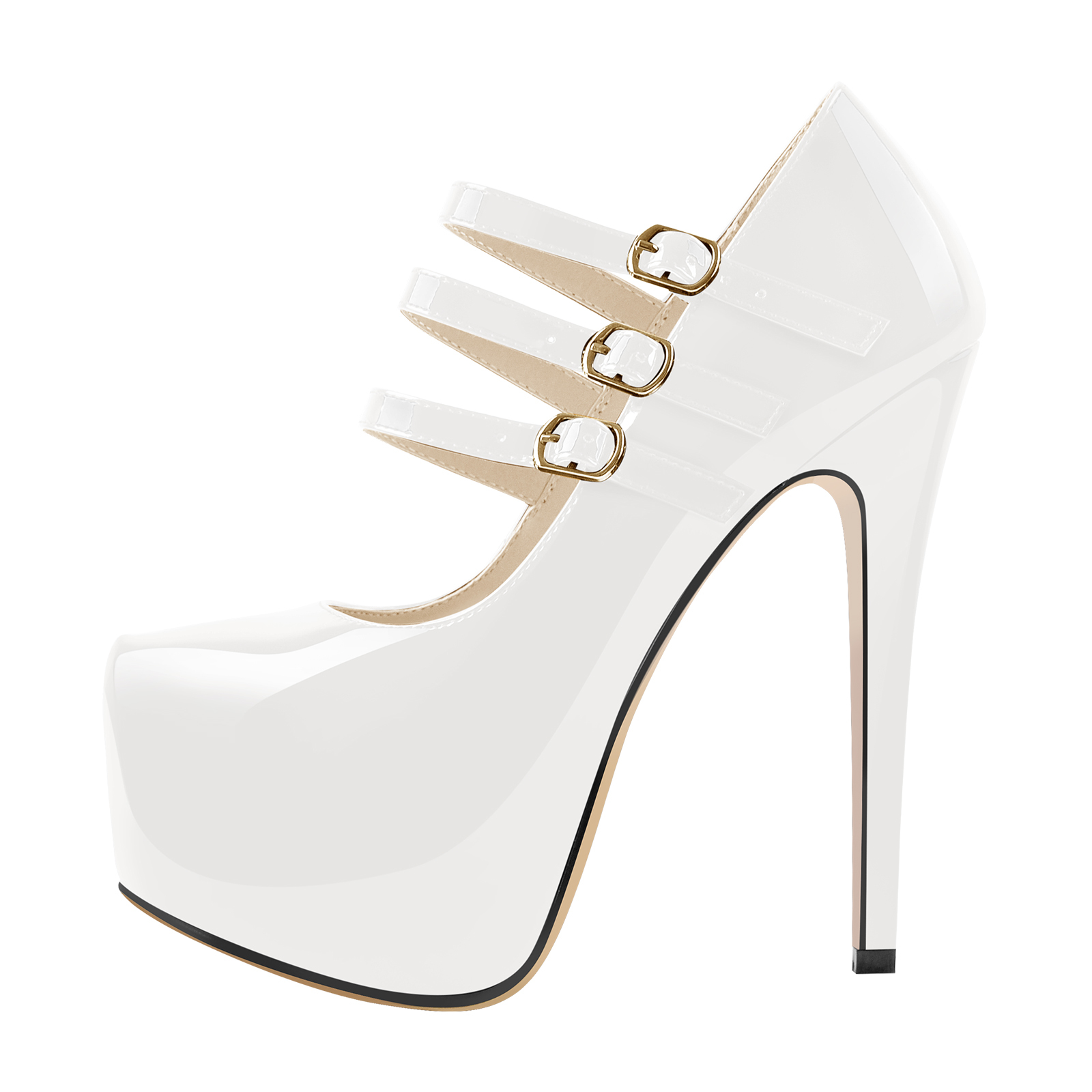 Plateau Stiletto Pumps mit runder Zehenpartie und hohem Absatz