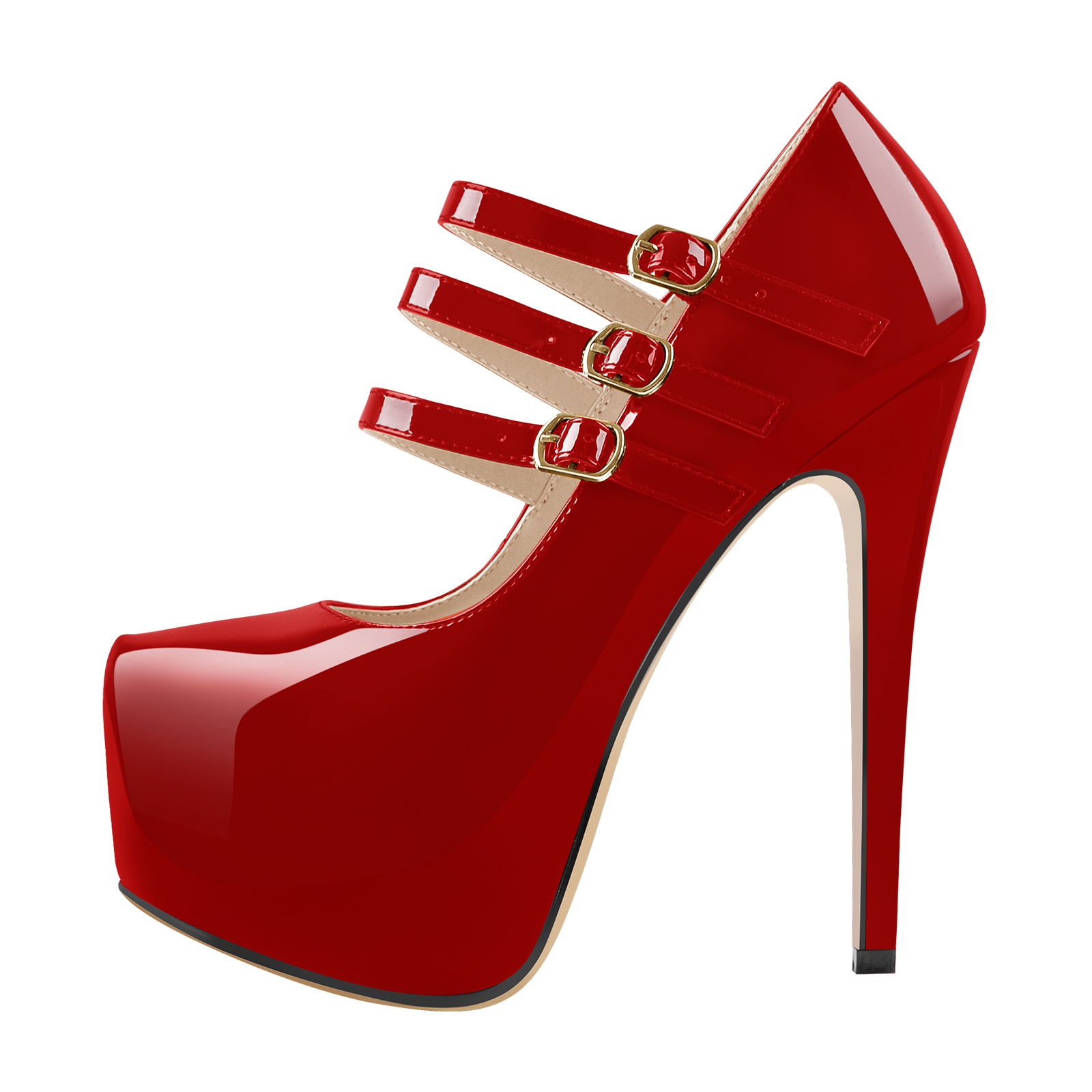 Plateau Stiletto Pumps mit runder Zehenpartie und hohem Absatz