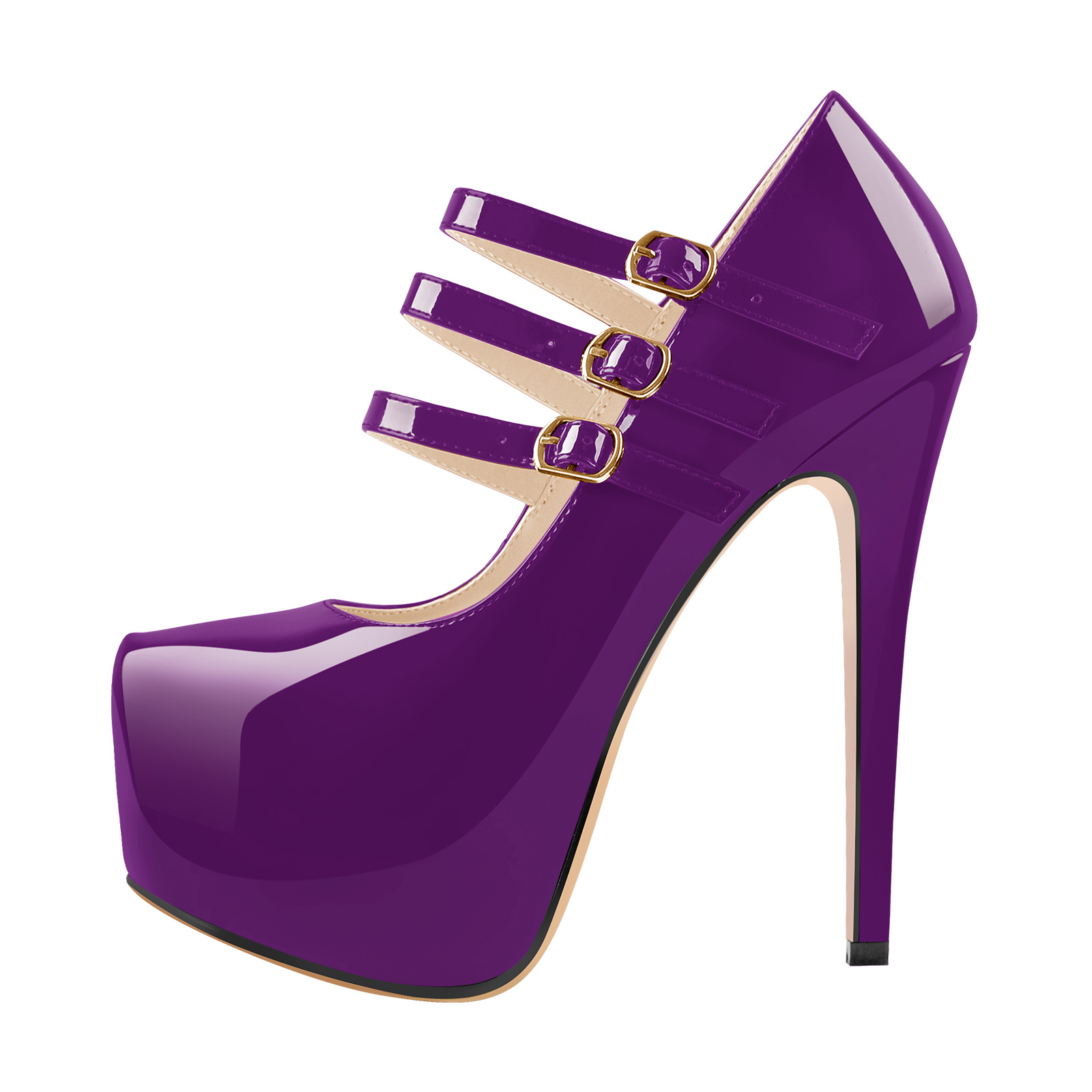 Plateau Stiletto Pumps mit runder Zehenpartie und hohem Absatz