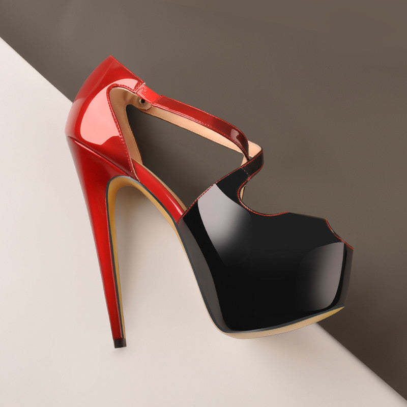 Überkreuzte Stiletto Sandalen mit hohem Absatz