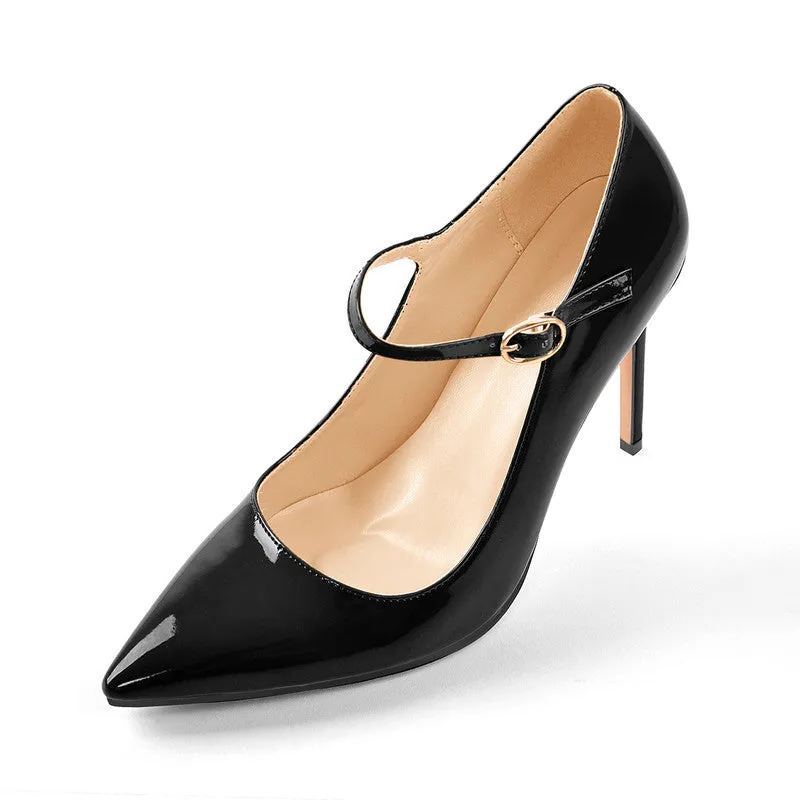 Lackpumps mit spitzer Zehenpartie und Stilettoabsatz