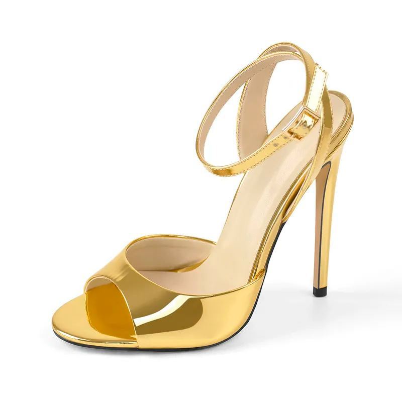 runde und offene Zehenpartie elegante Stiletto Sandale