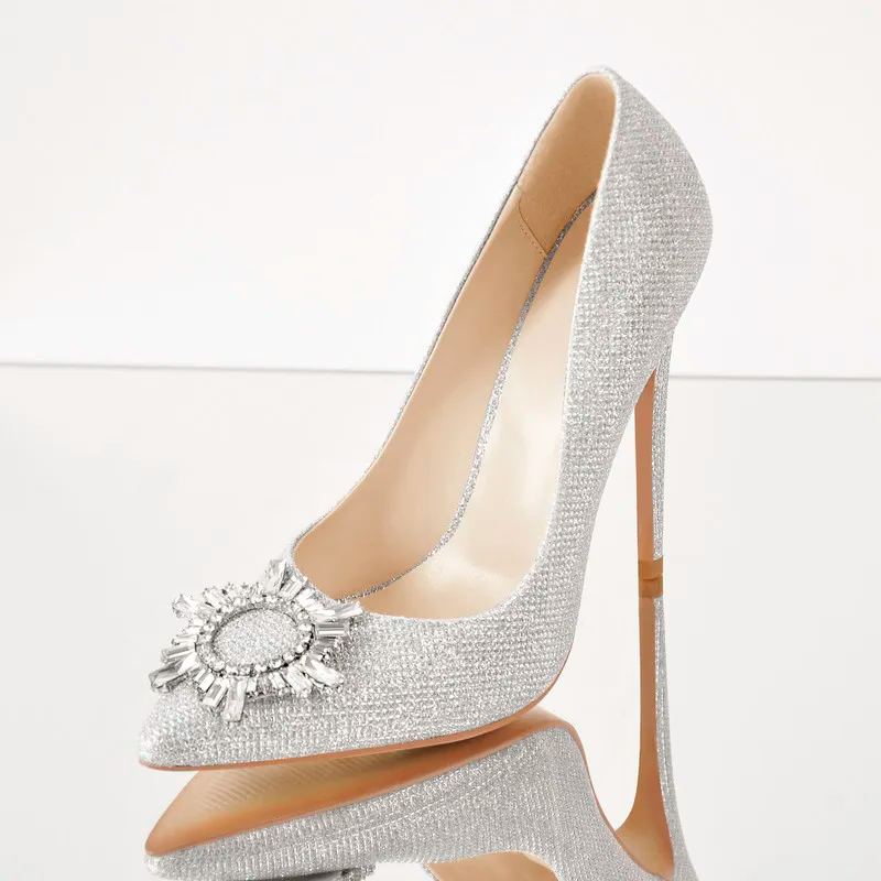 Strass Schnalle Spitze Zehe Damen Pumps mit hohem Absatz