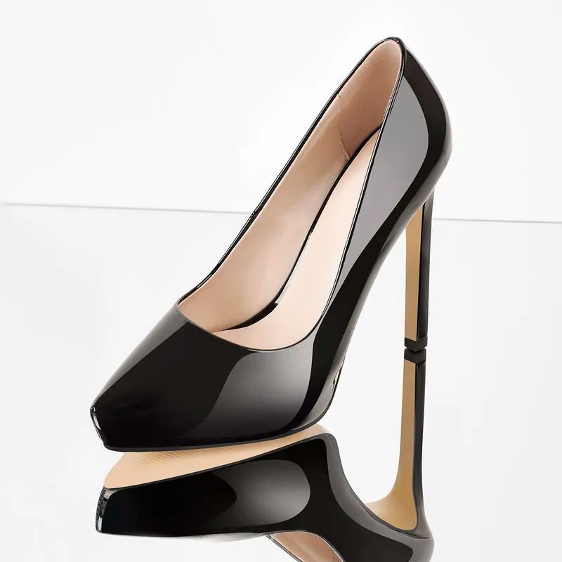 Lackleder Plateau Stiletto High Heels Damen Pumps