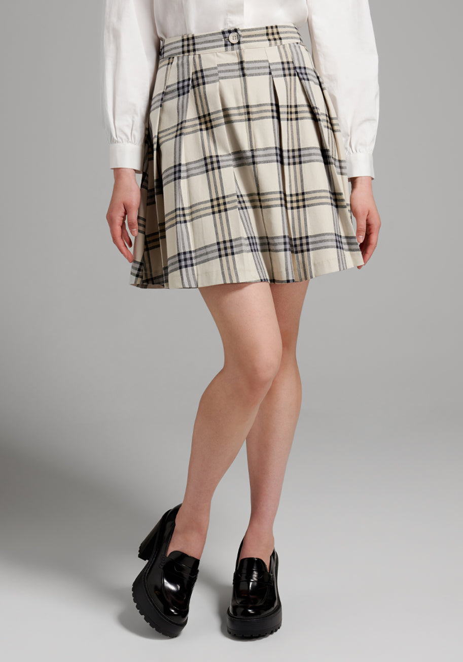 Gone Schooling Tartan Mini Skirt