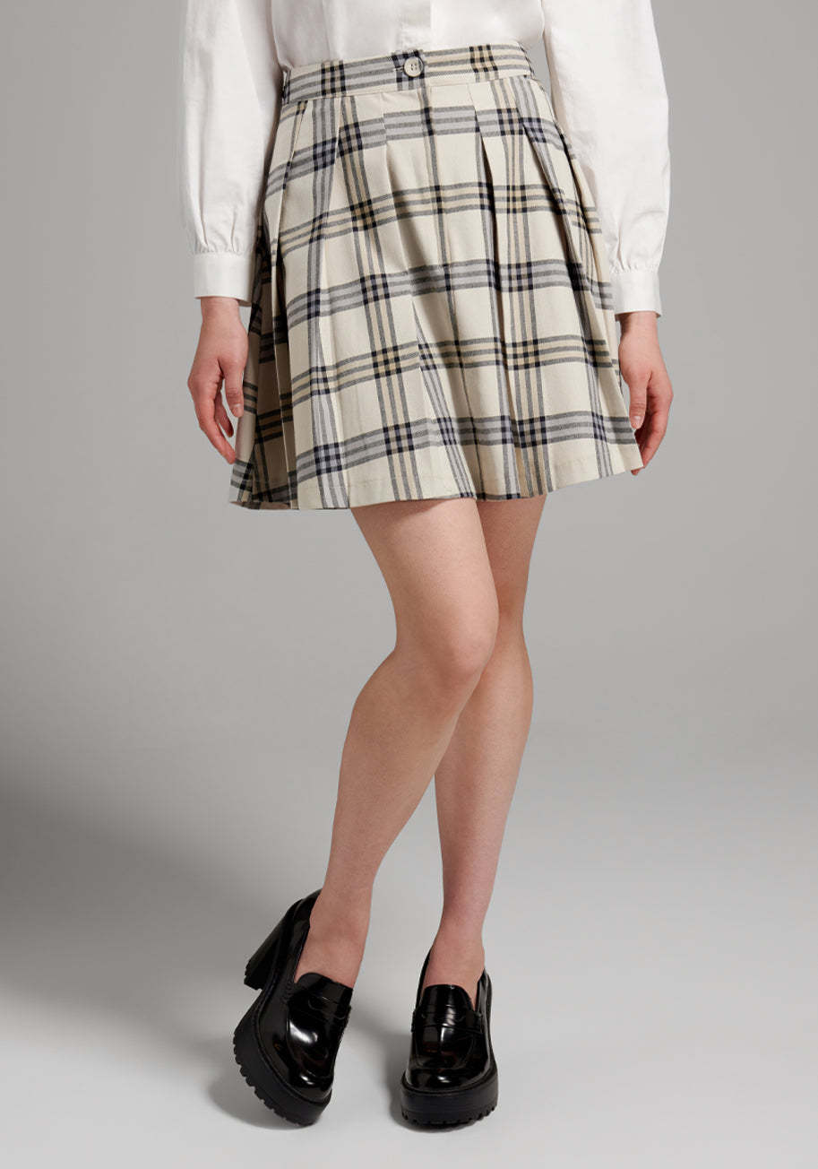 Gone Schooling Tartan Mini Skirt