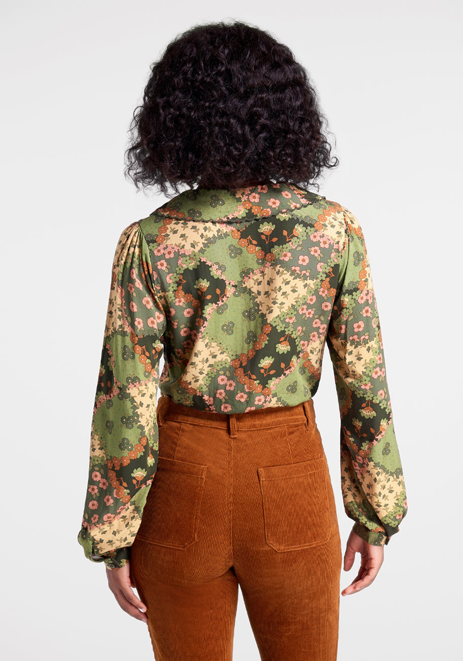 Garden Plot Twist Button-Up Top