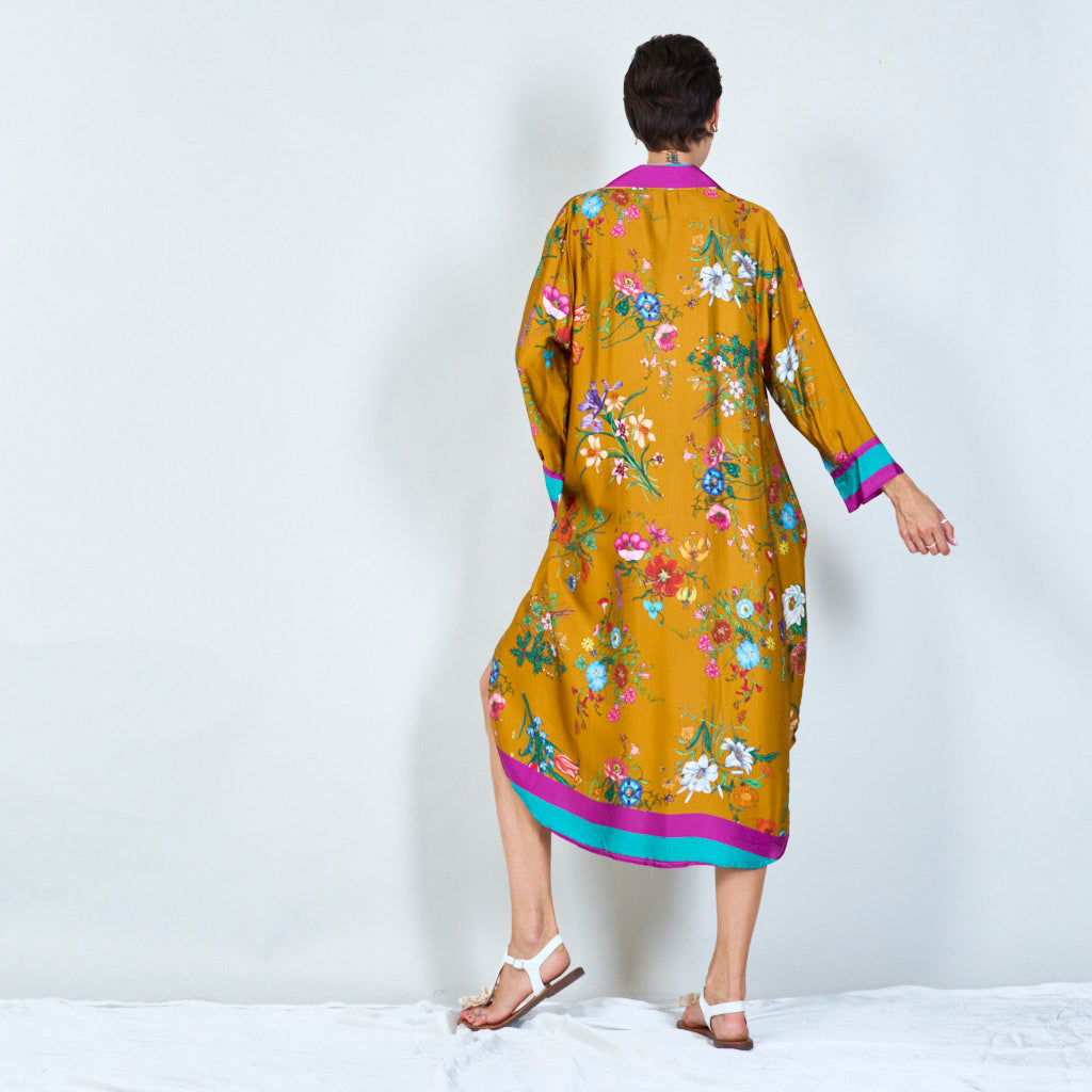 Vibrant floral print tunic dress