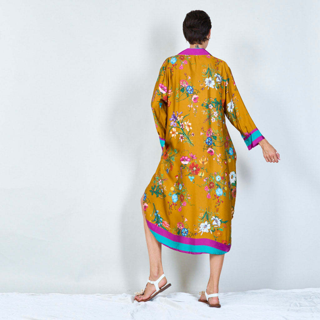 Vibrant floral print tunic dress