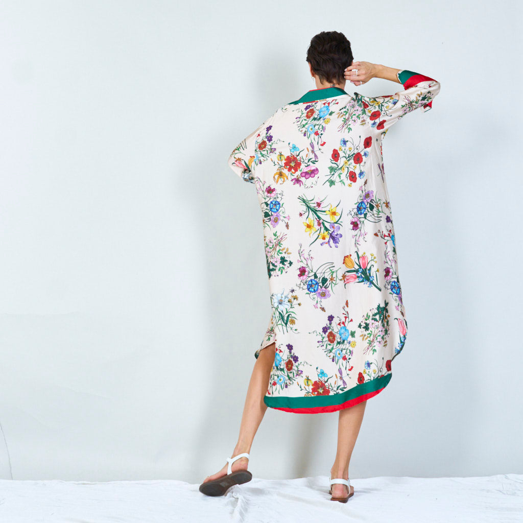 Vibrant floral print tunic dress