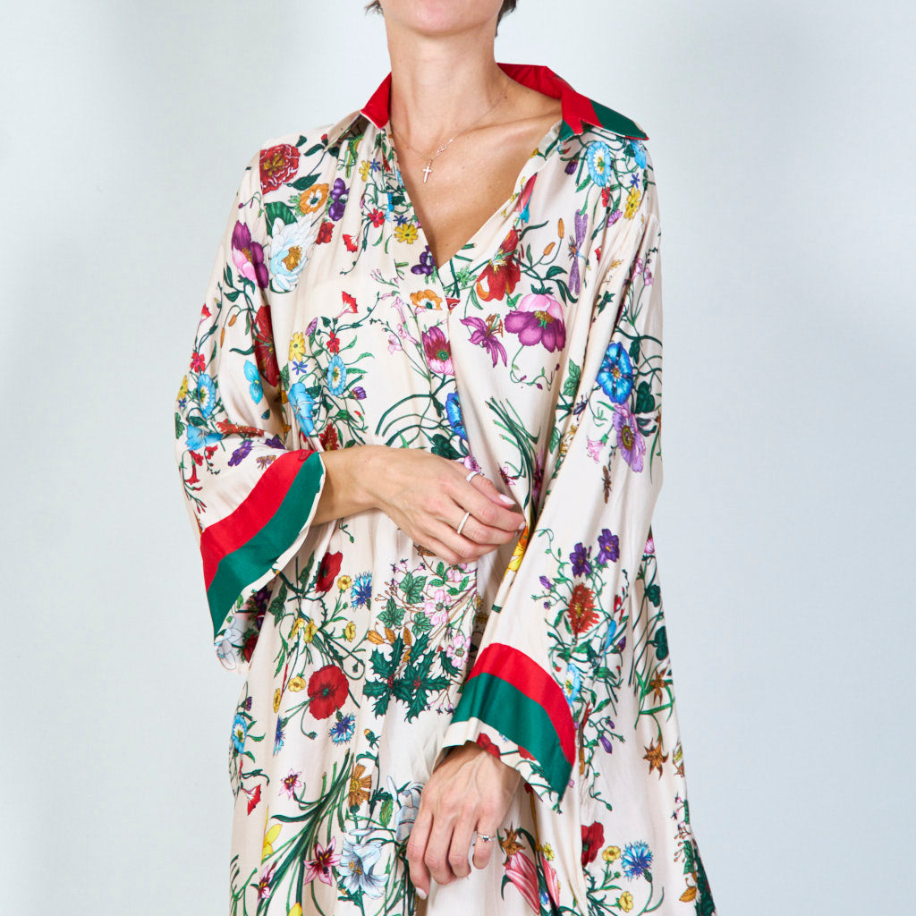 Vibrant floral print tunic dress