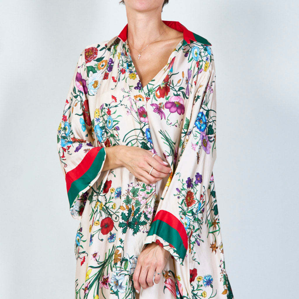Vibrant floral print tunic dress