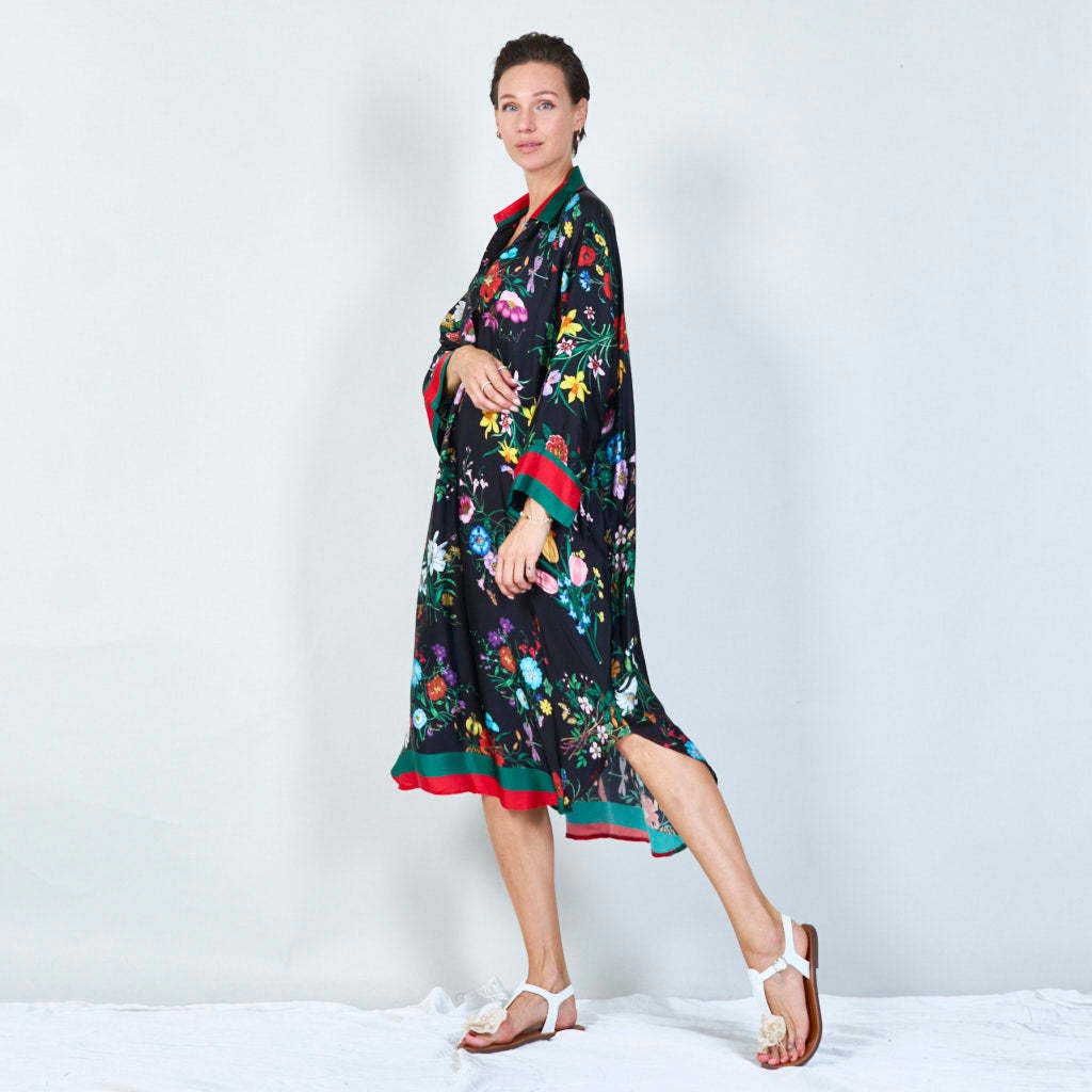 Vibrant floral print tunic dress